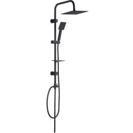 Laveo Drop zestaw prysznicowy ścienny z deszczownicą czarny PL570KX