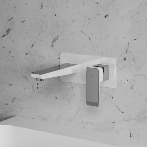 Omnires Parma bateria umywalkowa podtynkowa kolor chrom/biały PM7415CRB