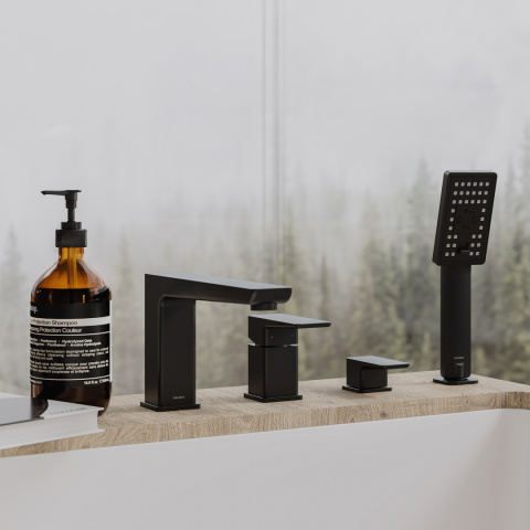 Omnires Parma bateria wannowa 4-otworowa kolor czarny mat PM7432BL