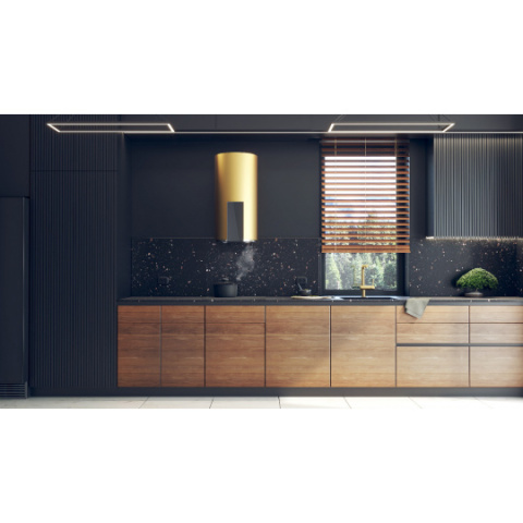 VDB Tube Glass Gold Okap kuchenny wyspowy