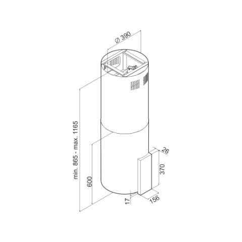 VDB Tube Glass Gold Okap kuchenny wyspowy