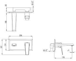 Art Platino Rok Bateria umywalkowa podtynkowa chrom ROK-BPU.110C