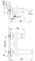 Art Platino Rok Bateria wannowa chrom ROK-BWN.020C