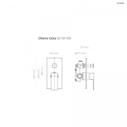 Oltens Gota bateria wannowa-prysznicowa podtynkowa kompletna czarny mat 34101300