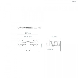 Oltens Gulfoss bateria prysznicowa ścienna chrom 33002100