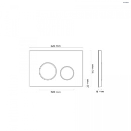 Oltens Lule przycisk spłukujący do WC biały/złoty mat/biały 57106000