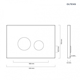 Oltens Lule przycisk spłukujący do WC szklany czarny/złoty mat/czarny 57203300