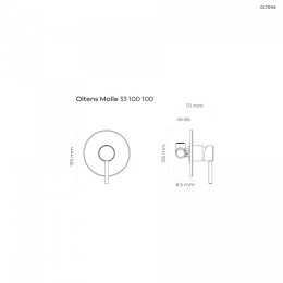 Oltens Molle bateria prysznicowa podtynkowa kompletna czarny mat 33100300