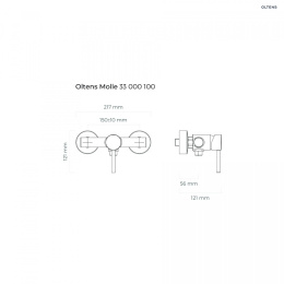 Oltens Molle bateria prysznicowa ścienna chrom 33000100