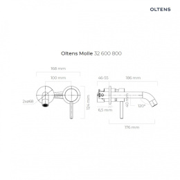 Oltens Molle bateria umywalkowa podtynkowa kompletna złota 32600800