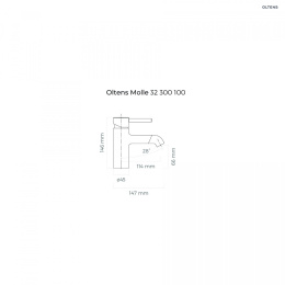 Oltens Molle bateria umywalkowa stojąca chrom 32300100