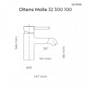 Z kodem LATO -7% !!! Oltens Molle bateria umywalkowa stojąca czarny mat 32200300