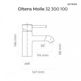 Oltens Molle bateria umywalkowa stojąca czarny mat 32200300