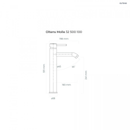 Oltens Molle bateria umywalkowa stojąca wysoka chrom 32500100