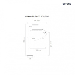 Oltens Molle bateria umywalkowa stojąca wysoka złota 32400800