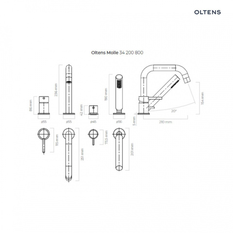 Z kodem LATO -7% !!! Oltens Molle bateria wannowo-prysznicowa kompletna 4-otworowa złota 34200800 Z kodem LATO -7% !!! Oltens Molle bateria wannowo-prysznicowa kompletna 4-otworowa złota 34200800
