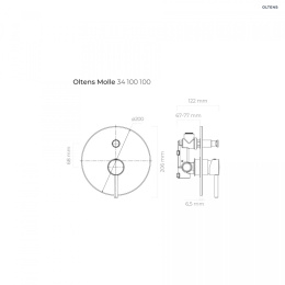 Oltens Molle bateria wannowo-prysznicowa podtynkowa kompletna chrom 34100100