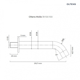 Oltens Molle wylewka wannowa chrom 39100100