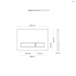 Oltens Torne przycisk spłukujący do WC czarny mat 57103300