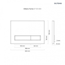 Oltens Torne przycisk spłukujący do WC czarny mat/chrom/czarny mat 57101300