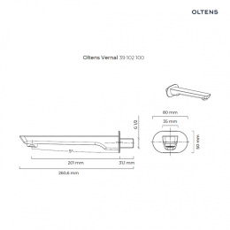 Oltens Vernal wylewka wannowa chrom 39102100