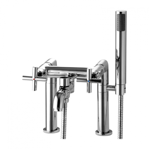 Omnires Modern bateria wannowa 2-otworowa z zestawem prysznicowym Kolor chrom C304-HCR