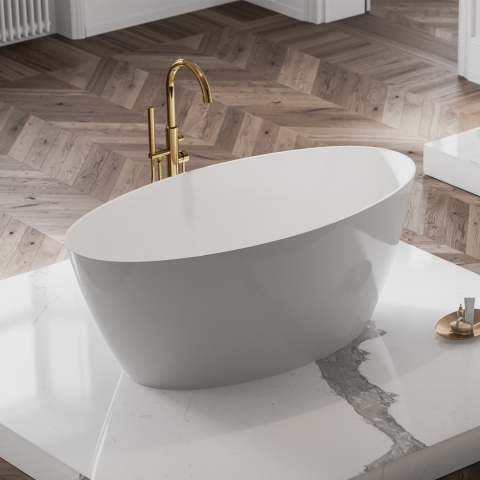 Omnires Siena wanna wolnostojąca M+, 161 x 81 cm Kolor biały połysk SIENAWWBP Omnires Siena wanna wolnostojąca M+, 161 x 81 cm Kolor biały połysk SIENAWWBP