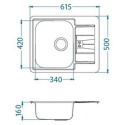 Alveus Line Start 60 zlewozmywak stalowy 62x50 cm wpuszczany 1-komorowy len 1082439