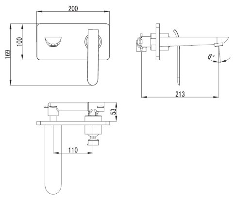 Art Platino Emira Bateria umywalkowa podtynkowa chrom/biały EMI-BPU.110BC