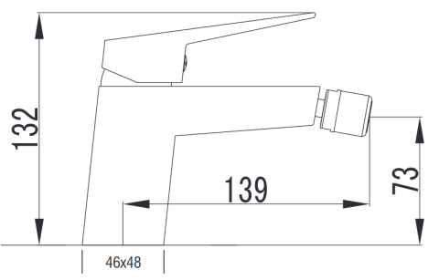 Art Platino Rok Bateria bidetowa chrom ROK-BB.040C Art Platino Rok Bateria bidetowa chrom ROK-BB.040C
