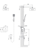 Blue Water Monaco Zestaw prysznicowy podtynkowy z deszczownicą i prysznicem chrom MON-ZKP.150C