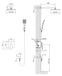 Blue Water Monaco Zestaw prysznicowy podtynkowy z deszczownicą i prysznicem kolor ZŁOTY MON-ZKP.150