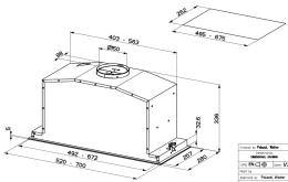 Faber BI-AIR Okap Podszafkowy 52cm czarne szkło/stal nierdzewna 305.0615.686