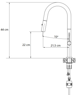 Quadron FELICITY Bateria Zlewozmywakowa T LINE SteelQ graphite metal / Nano PVD złoty 3623521_T1PVDG1