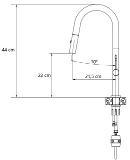 Quadron FELICITY Bateria Zlewozmywakowa T LINE SteelQ pure carbon / Nano PVD miedź 3623521_BLMPVDC1