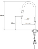 Quadron FELICITY Bateria Zlewozmywakowa T LINE SteelQ pure carbon / Nano PVD złoty 3623521_BLMPVDG1