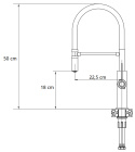 Quadron GEMMA Bateria Zlewozmywakowa Q LINE SteelQ pure carbon / Nano PVD miedź, czarny wąż 3623501_BLMPVDC1