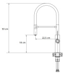 Quadron GEMMA Bateria Zlewozmywakowa Q LINE SteelQ pure carbon / Nano PVD złoty, czarny wąż 3623501_BLMPVDG1