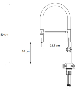 Quadron GEMMA Bateria Zlewozmywakowa Q LINE SteelQ pure carbon, czarny wąż 3623501_BLM