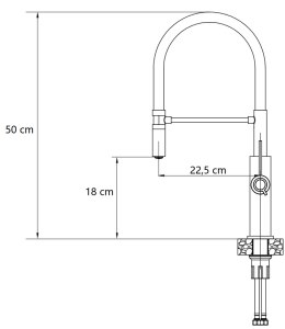 Quadron GEMMA Bateria Zlewozmywakowa Q LINE SteelQ snow white / Nano PVD miedź, biały wąż 3623501_WHMPVDC1