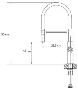 Quadron GEMMA Bateria Zlewozmywakowa Q LINE SteelQ snow white / Nano PVD złoty, biały wąż 3623501_WHMPVDG1