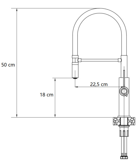 Quadron GEMMA Bateria Zlewozmywakowa Q LINE SteelQ stal szczotkowana, biały wąż 3623501_BSWH Quadron GEMMA Bateria Zlewozmywakowa Q LINE SteelQ stal szczotkowana, biały wąż 3623501_BSWH