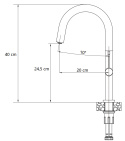 Quadron HALEY Bateria Kuchenna T LINE SteelQ graphite metal / Nano PVD złoty 3623522_T1PVDG1