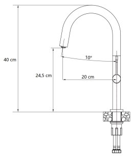 Quadron HALEY Bateria Zlewozmywakowa T LINE SteelQ graphite metal / Nano PVD miedź 3623522_T1PVDC1