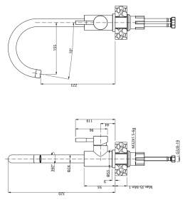 Quadron KATE stalowa bateria kuchenna Chrom 3623500_CR