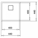 Teka Flexlinea Rs15 40.40 Zlewozmywak 1-komorowy 44x44cm ze stali szlachetnej, 3 sposoby montażu 115000014