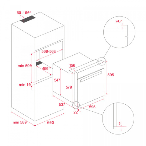 Teka HLB 8600 Piekarnik do zabudowy czarne szkło 60 cm 111000010 Teka HLB 8600 Piekarnik do zabudowy czarne szkło 60 cm 111000010