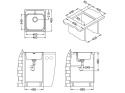 Alveus Basic 140 Zlewozmywak Stalowy 46,5x46,5cm Satyna 1100905