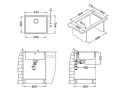 Alveus Kombino 50 U Monarch Zlewozmywak Stalowy Podwieszany 54,2x44,2cm Antracyt 1122673