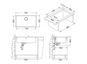 Alveus Quadrix 60 Monarch Zlewozmywak Stalowy 79x45cm Antracyt 1122730